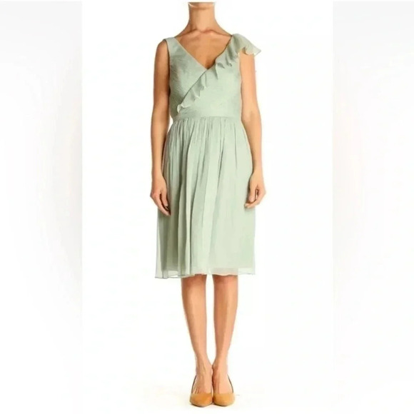 NWT Silk Crew Dress size 2 wedding bridesmaid Kelly green cocktail fairy core - Picture 1 of 9